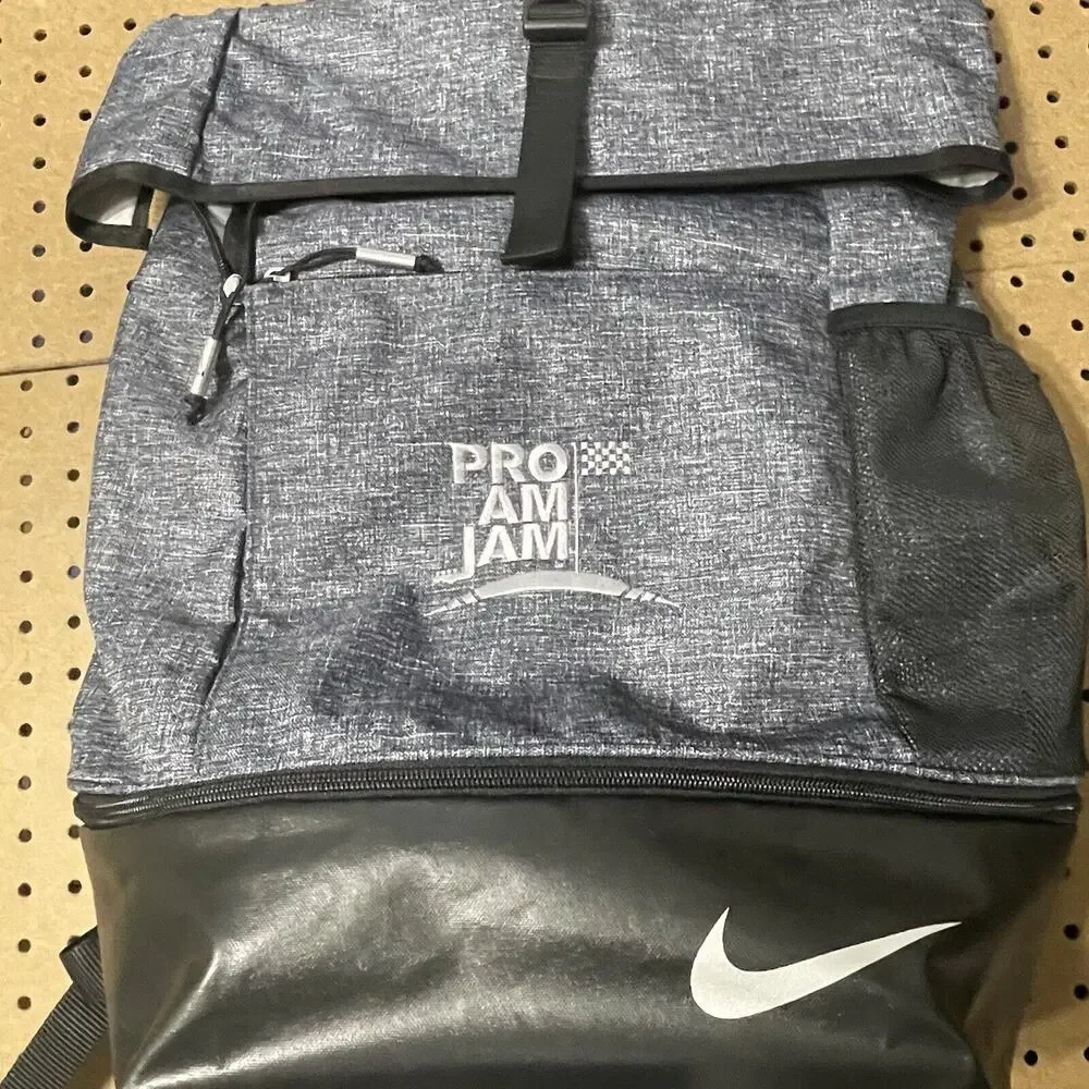 NWOT Nike Elite Sport III Golf Backpack Pro Am Jam Bag Black Heather Roll Top XL